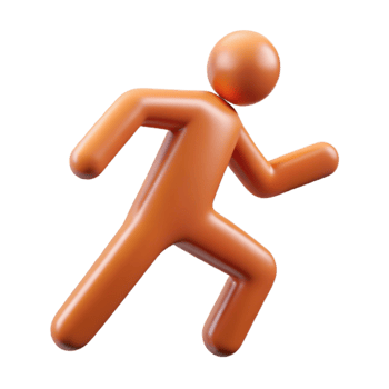 magnificent traditional Physical Health Icon with Running Figure Isolated professional png