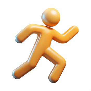wonderful rustic Physical Health Icon with Running Figure Isolated png
