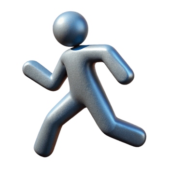 serene contemporary Physical Health Icon with Running Figure Isolated detailed png