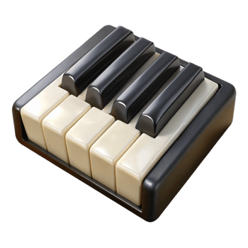 vibrant minimalist Piano Keys Ivory and Ebony Finish Cutout Transparent Background original png