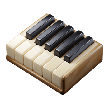dramatic contemporary Piano Keys Ivory and Ebony Finish Cutout Transparent Background detailed png