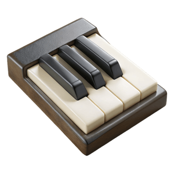 dramatic artistic Piano Keys Ivory and Ebony Finish Cutout Transparent Background detailed png