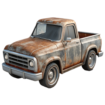 extraordinary artistic Pickup Truck with Chrome Bumpers Cutout high resolution png