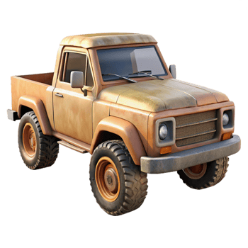 elegant creative Pickup Truck with Off Road Suspension Cutout png