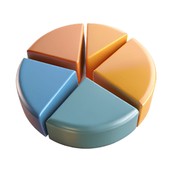 serene traditional Pie Chart with Market Share Cutout high quality png