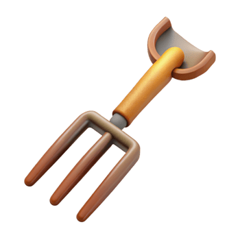 magnificent contemporary Pitchfork with Wooden Handle png