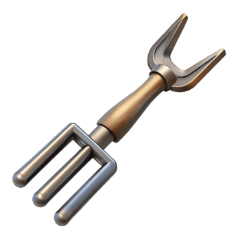elegant rustic Pitchfork Tines with Metal original png