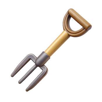 vibrant traditional Pitchfork Transparent with Wooden Handle high quality png