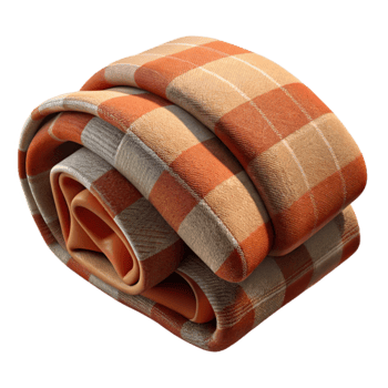 serene rustic Plaid Wool Blanket Folded Cutout Transparent Background authentic png