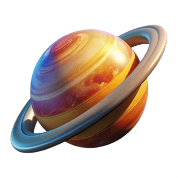 beautiful classic Planet Rings Backlit by Sun Glowing Light Cutout Graphic professional png