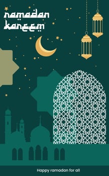 Ramadan kareem mubarak Backgroun and freespace Art and Illustration vector