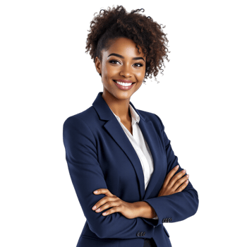 A beautiful young woman in a business suit png