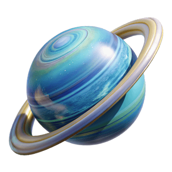 elegant vintage Planet with Rings Top View Transparent Element genuine png