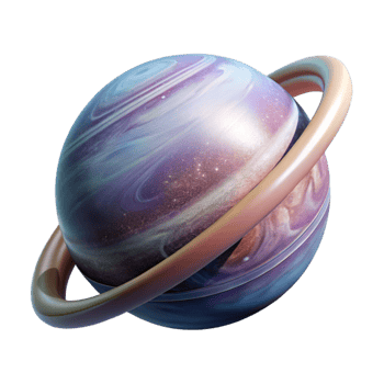 dramatic modern Planet with Rings Top View Transparent Element original png