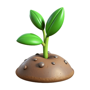 serene modern Plant Growing in Soil png