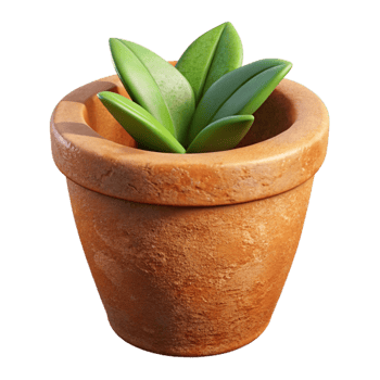 elegant rustic Plant Pot Terracotta Cutout Element png