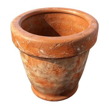 dramatic contemporary Plant Pot Terracotta Material Isolated high resolution png