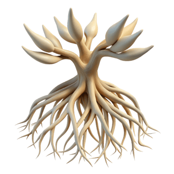 elegant creative Plant Roots Close Up White Background Cutout professional png
