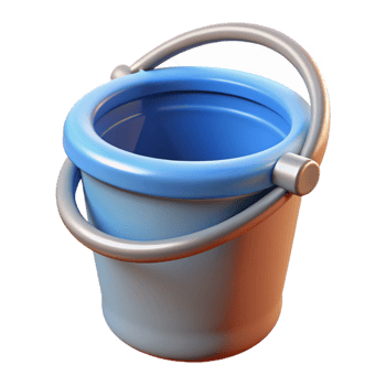 beautiful traditional Plastic Pail with Handle Isolated Transparent Background professional png