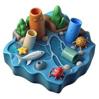 beautiful abstract Plastic Pollution Ocean Waste Problem original png