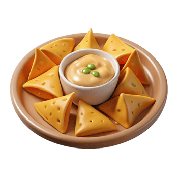vibrant minimalist Plate of Nachos with Cheese Sauce Isolated genuine png