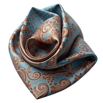 serene modern Pocket Square with Paisley Print on Transparent Background exclusive png