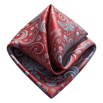 vibrant vintage Pocket Square with Paisley Print on Transparent Background detailed png