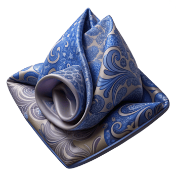 vibrant rustic Pocket Square with Paisley Print on Transparent Background detailed png