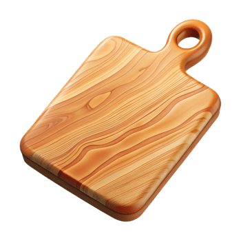 stunning artistic Polished Maple Wood Cutting Board Top View Transparent Background high quality png
