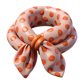 extraordinary artistic Polka Dot Silk Scarf Knotted Element high resolution png