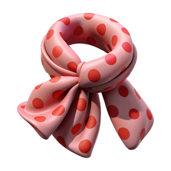 impressive minimalist Polka Dot Silk Scarf Knotted Element high quality png