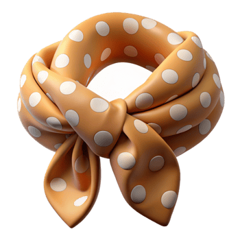 extraordinary vintage Polka Dot Silk Scarf Knotted Element genuine png