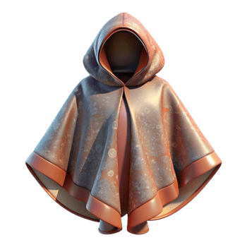 dramatic vintage Poncho with Hood Up Transparent Background genuine png