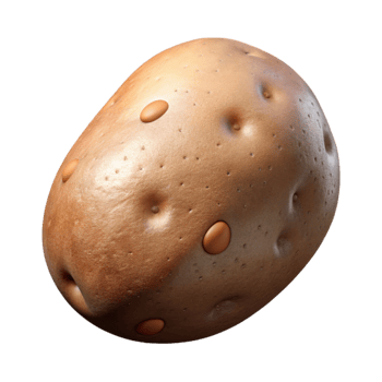 elegant contemporary Potato Cutout with Brown Skin Transparent Background detailed png