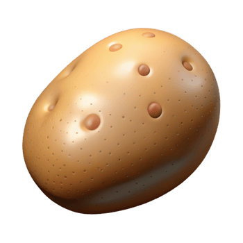 elegant contemporary Potato Cutout with Brown Skin Transparent Background premium png