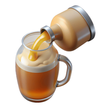 vibrant contemporary Pouring Beer From Growler Into Glass Transparent Background professional png