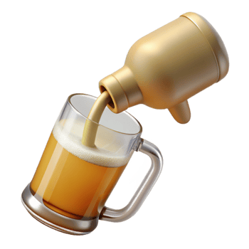 vibrant classic Pouring Beer From Growler Into Glass Transparent Background detailed png