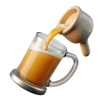 dramatic modern Pouring Beer From Pitcher Into Glass Transparent Background original png