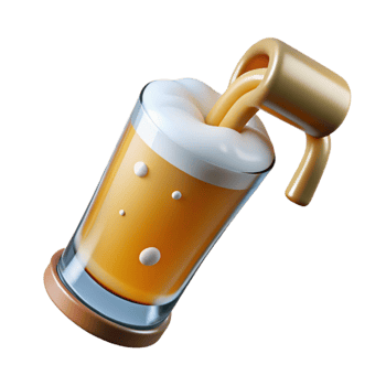 extraordinary artistic Pouring Beer Into Glass with Splash Transparent Background high quality png