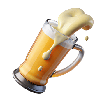 beautiful minimalist Pouring Beer Into Glass with Splash Transparent Background high quality png