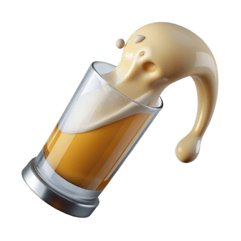 dramatic abstract Pouring Beer Into Glass with Splash Transparent Background exclusive png