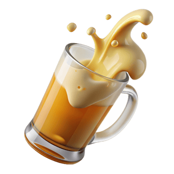 magnificent classic Pouring Beer Into Glass with Splash Transparent Background genuine png