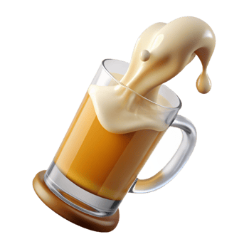 impressive contemporary Pouring Beer Into Glass with Splash Transparent Background detailed png