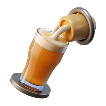 dramatic classic Pouring Beer Into Pint Glass Side View Cutout png