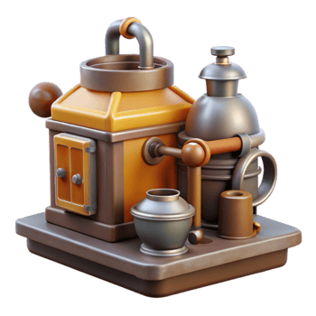 extraordinary abstract Preservation Equipment Collection on White Background authentic png