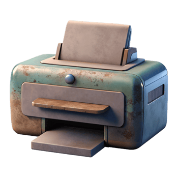 elegant rustic Printer Front View Cutout genuine png