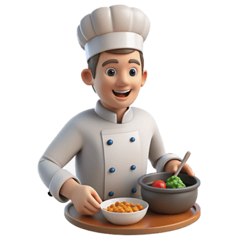 vibrant creative Private Chef Preparing Gourmet Meal Transparent png