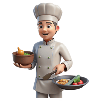magnificent modern Private Chef Preparing Gourmet Meal Transparent original png