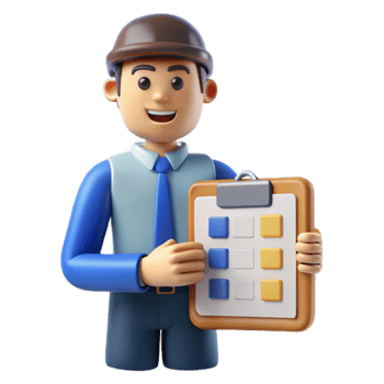 beautiful minimalist Production Manager with Clipboard and Schedule high quality png