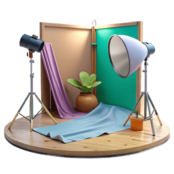 vibrant abstract Product Photography Lighting Setup White Background Transparent professional png